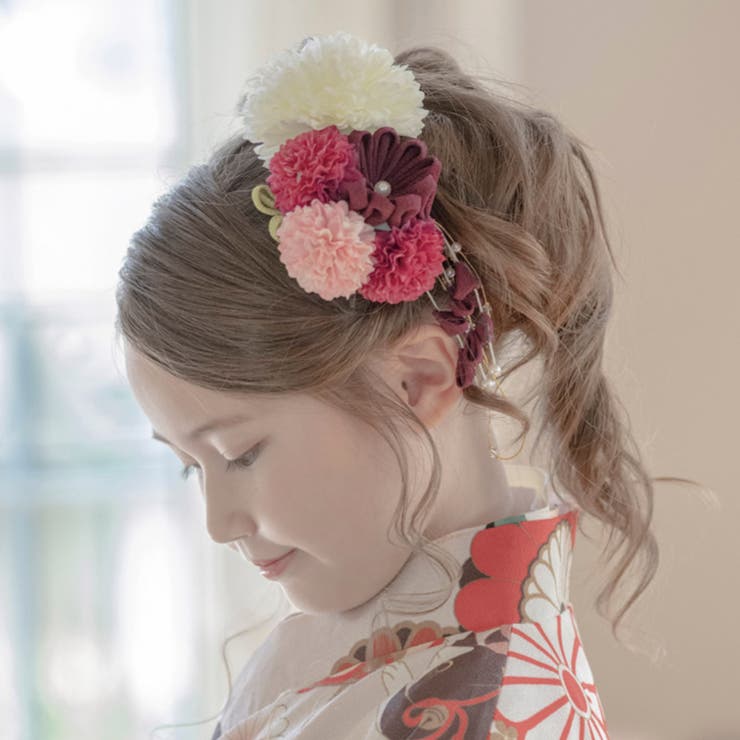 和装お花の髪飾り2点セット[髪飾り造花卒業式袴結婚式成人式子供大人