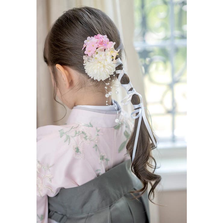 和風髪飾り 蝶とお花のヘアクリップ アクセサリー[品番