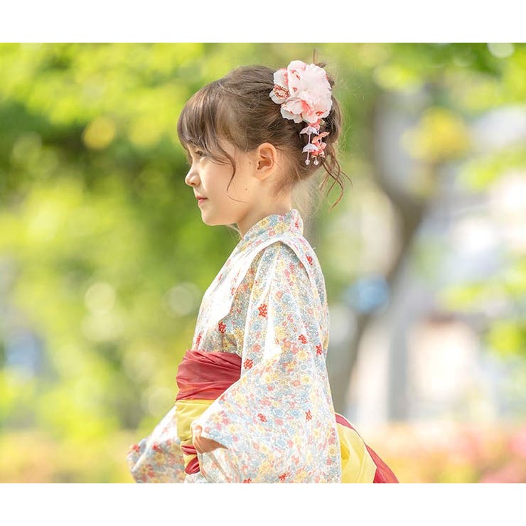 七五三7歳着物つくり帯セット試着のみの使用うさぎグリーン