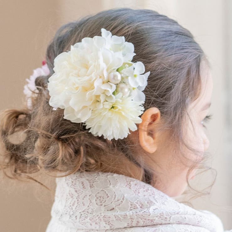 ホワイト［WHT］ | ボリューミーフラワークリップ 髪飾り ヘアアクセサリー | Catherine Cottage