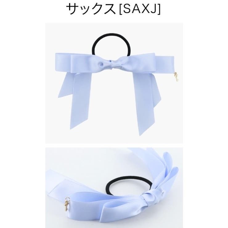 サックス［SAXJ］ | 秘密の鍵チャーム付きサテンリボンヘアゴム ヘアポニー[ピンク レッド | Catherine Cottage