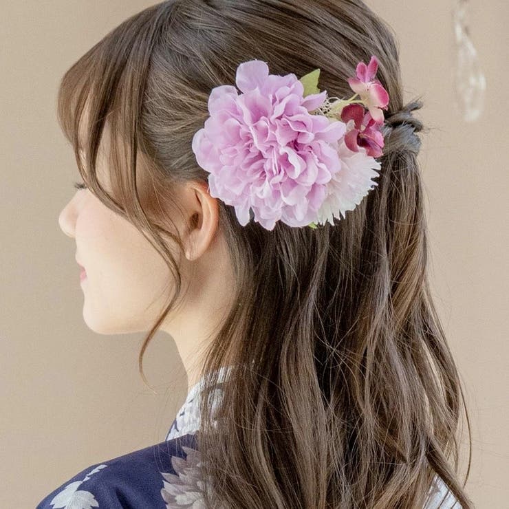 パープル［PUR］ | ボリューミーフラワークリップ 髪飾り ヘアアクセサリー | Catherine Cottage