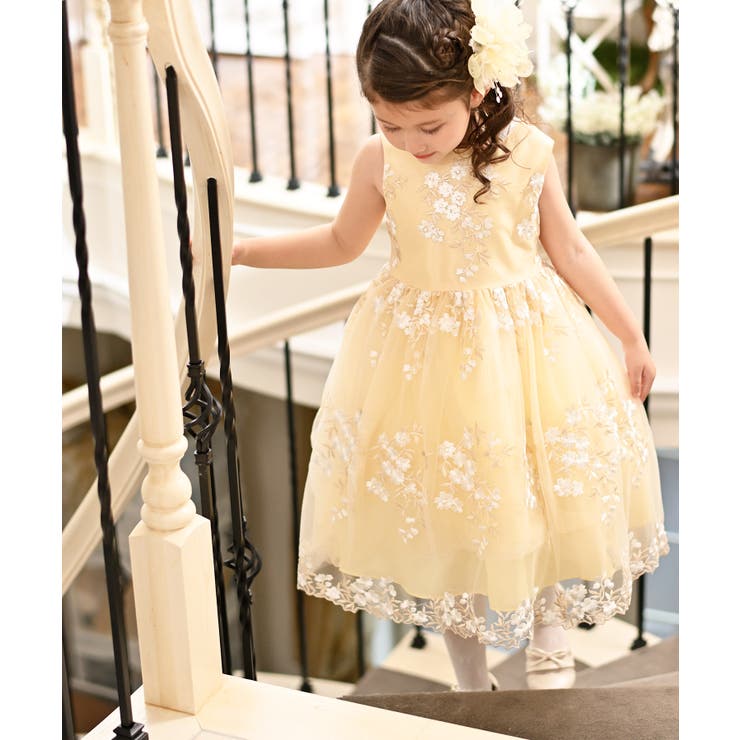 子供ドレス 花刺繍チュールレースドレス キャサリンコテージ