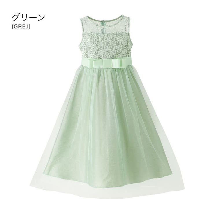 デコルテシースルーレースロングドレス キッズドレス ロング