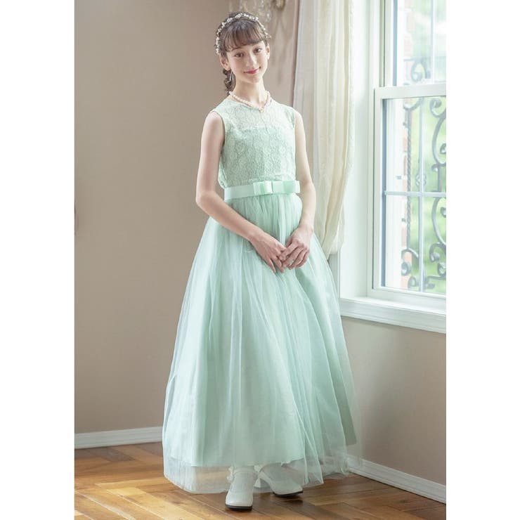 デコルテシースルーレースロングドレス キッズドレス ロング | Catherine Cottage | 詳細画像9 