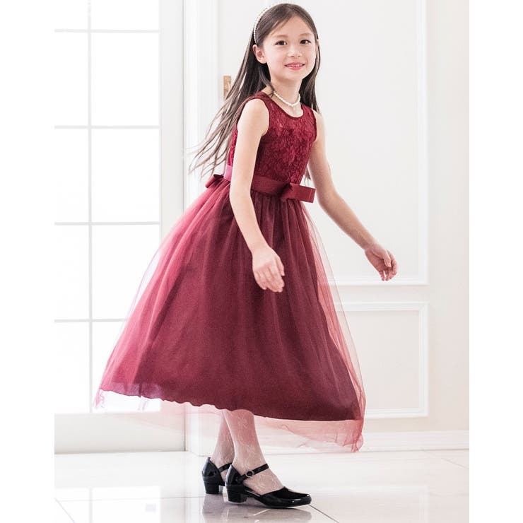 デコルテシースルーレースロングドレス キッズドレス ロング | Catherine Cottage | 詳細画像25 