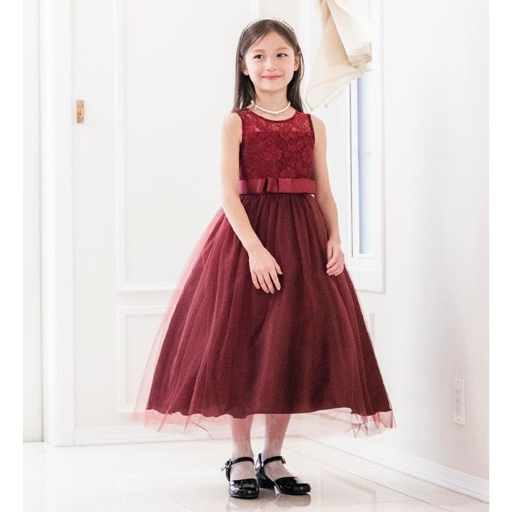 デコルテシースルーレースロングドレス キッズドレス ロング | Catherine Cottage | 詳細画像27 