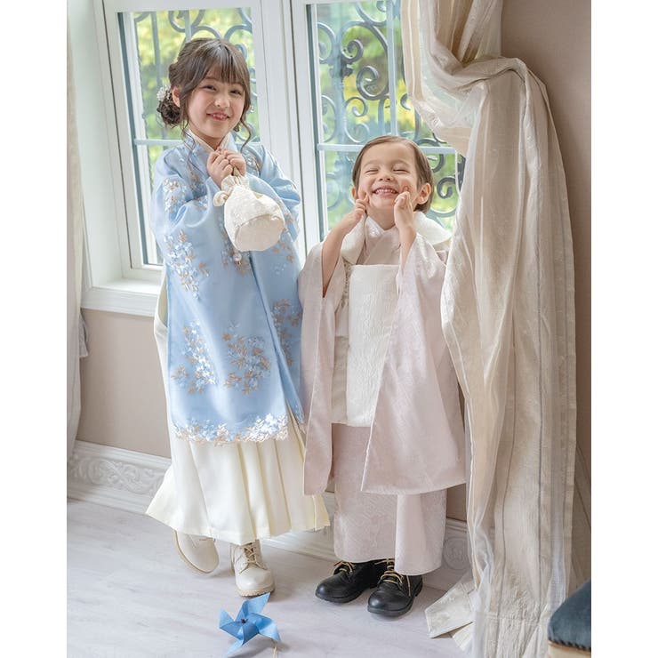 3歳男の子七五三 着物＋被布セット 男女兼用[品番：CATK0003660