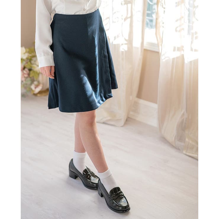 無地ポンチキュロットスカートラップキュロット フォーマル 入学
