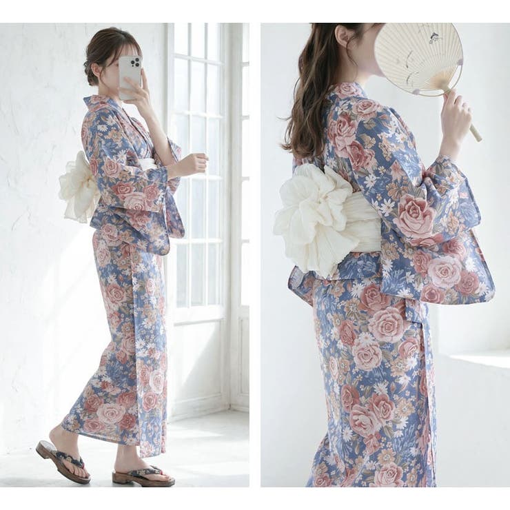 背中ファスナー シワ兵児帯一体型ゆかた 浴衣 | Catherine Cottage | 詳細画像21 