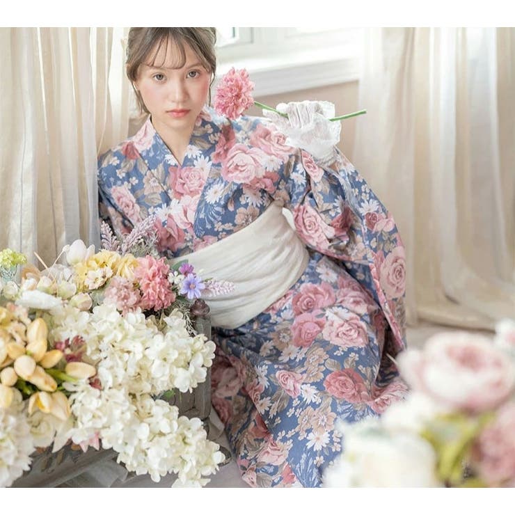 背中ファスナー シワ兵児帯一体型ゆかた 浴衣 | Catherine Cottage | 詳細画像35 