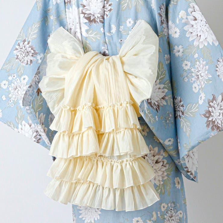バニラ[IVO] | ティアードフリルしわ兵児帯 へこ帯 帯単品 | Catherine Cottage