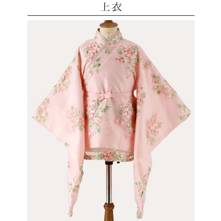 卒業式 袴 花刺繍チュールレース袴セット ミディアム丈 和装
