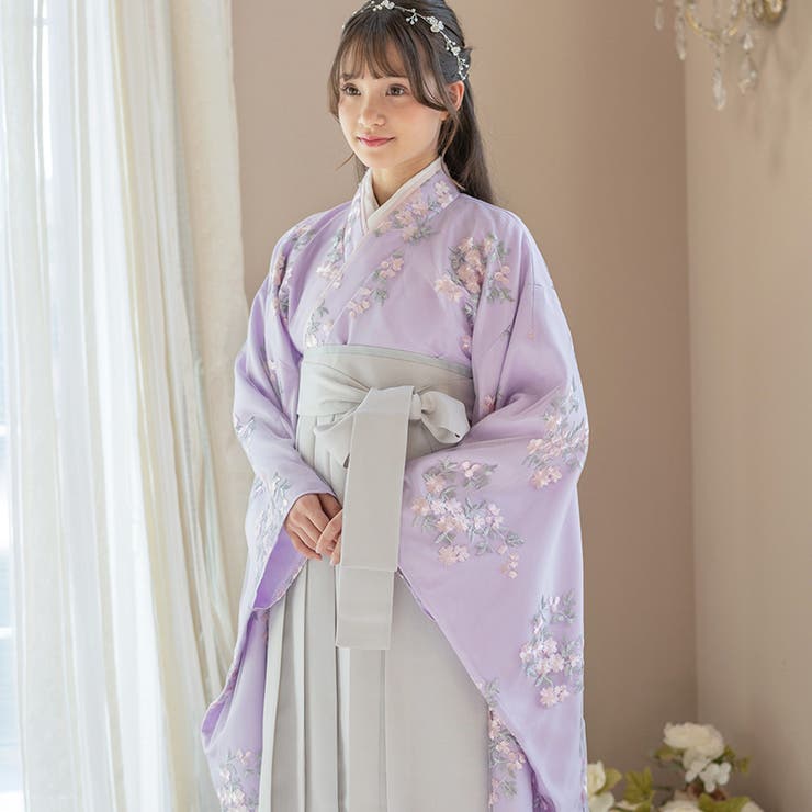 卒業式 花刺繍チュールレース 袴一体型着物ワンピース[品番：CATK0003659]｜Catherine Cottage（キャサリンコテージ ）のキッズファッション通販｜SHOPLIST（ショップリスト）