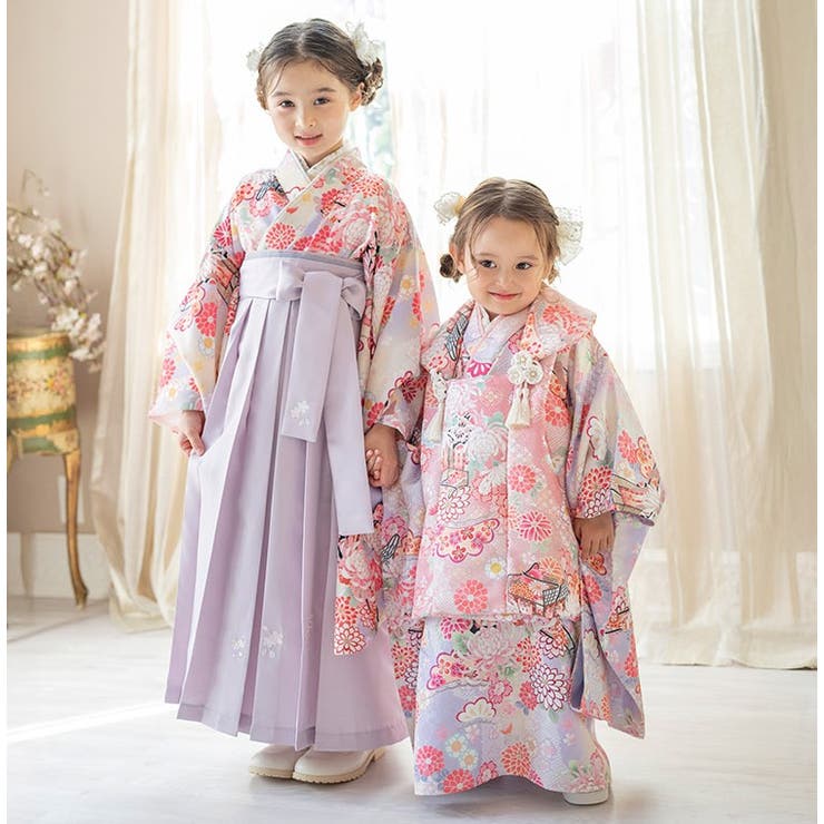 袴一体型オールインワン 脇ファスナー袴ワンピース 小学生[品番