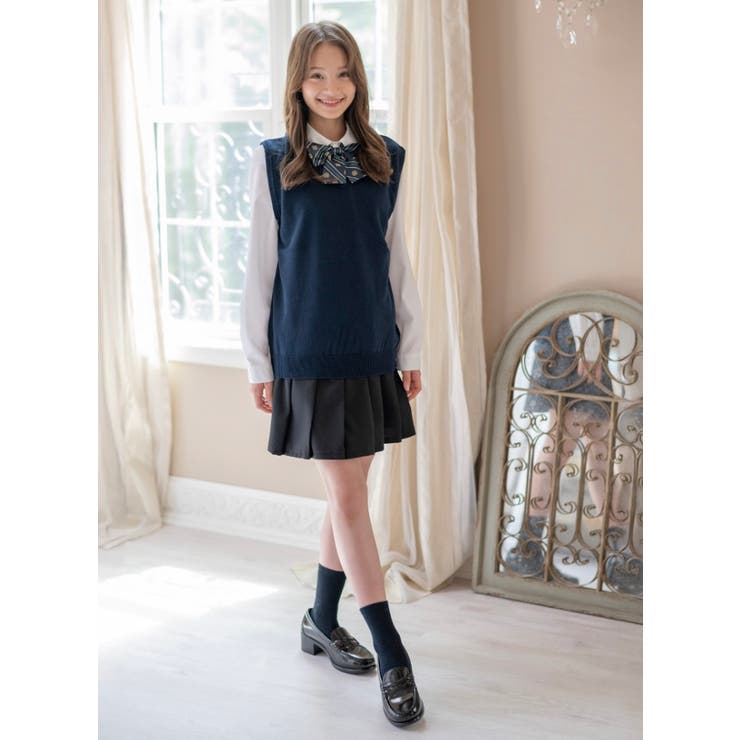 男女兼用 キッズコットンニットスクールベスト | Catherine Cottage | 詳細画像2 