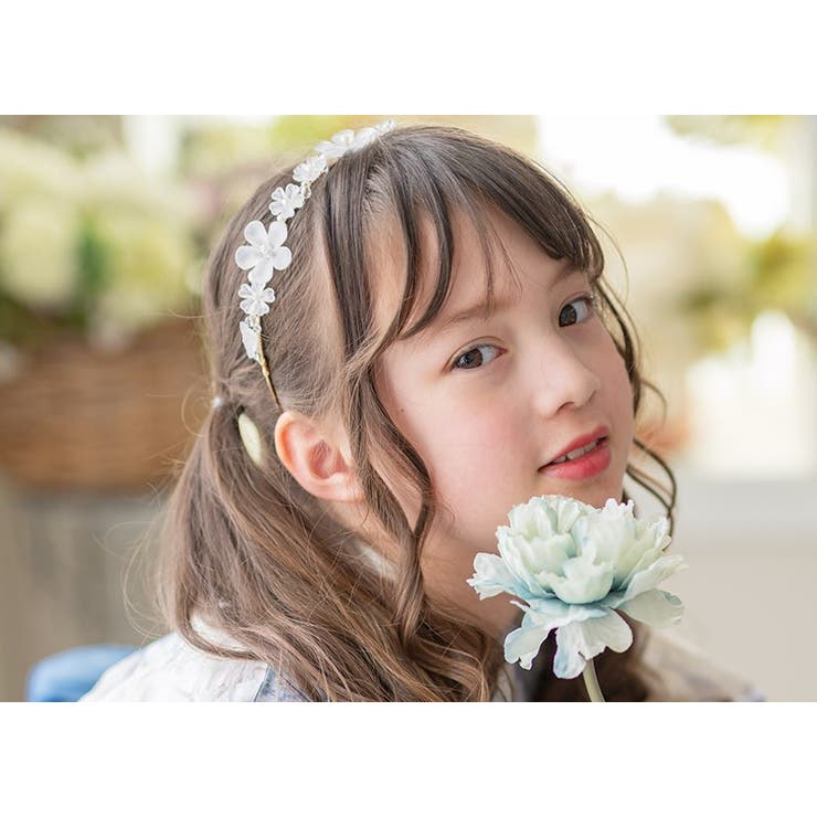 つや消しフラワービーズカチューシャ 白 おしゃれ | Catherine Cottage | 詳細画像5 