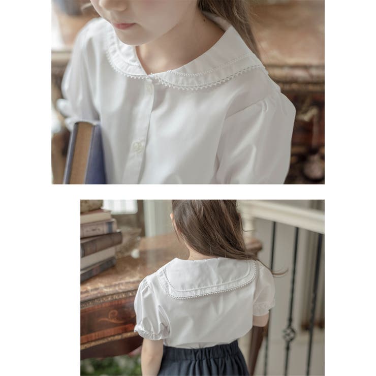 キッズフォーマル 日本製 女の子半袖刺繍ブラウス[品番 キッズフォーマル 日本製 女の子半袖刺繍ブラウス[品番