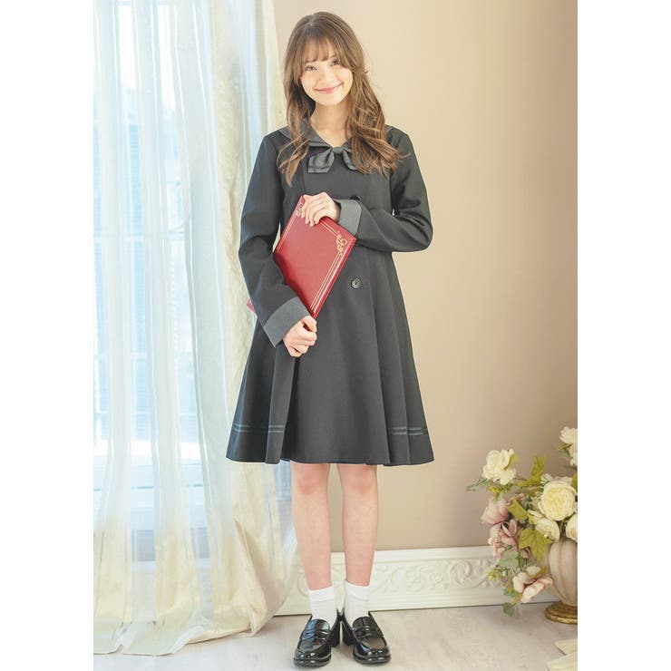 ワンピース セーラー襟ダブルボタンワンピース 卒服 キッズ