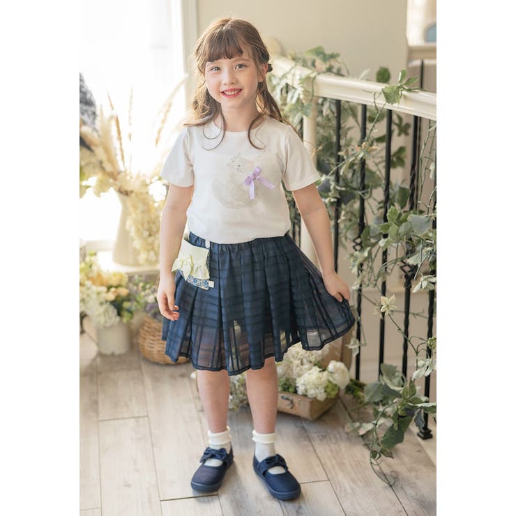 キッズ Tシャツ デコレーションプリント半袖Tシャツ 女の子 無地 白 | Catherine Cottage | 詳細画像11 