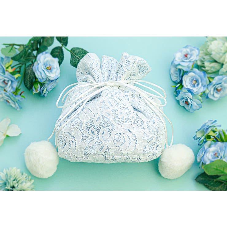 七五三 巾着バッグ ポンポンレース巾着 和装アクセサリー[品番