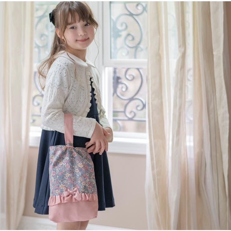 フラワープリント 上履き入れ 切り替えフリルリボン | Catherine Cottage | 詳細画像6 