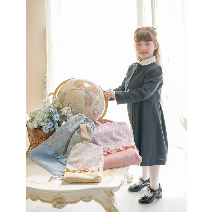 フラワープリント 上履き入れ 切り替えフリルリボン | Catherine Cottage | 詳細画像10 