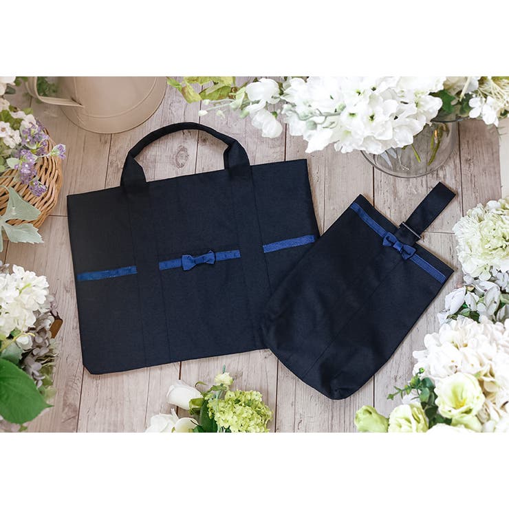 清楚おしゃれ 濃紺シンプル上履きバッグ 巾着 | Catherine Cottage | 詳細画像3 