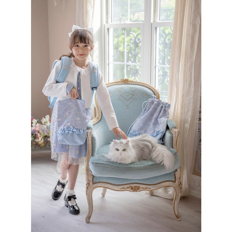 フラワープリント 上履き入れ 切り替えフリルリボン | Catherine Cottage | 詳細画像11 