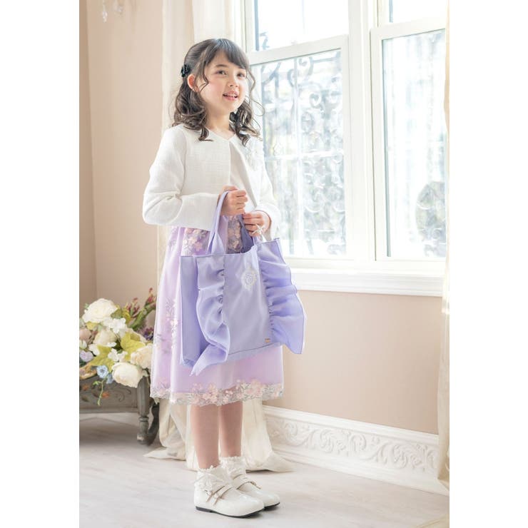 レッスンバッグ 通園バッグ 女の子 可愛い フリル レース 紫 レッスンバッグ 通園バッグ 女の子 可愛い フリル レース 紫