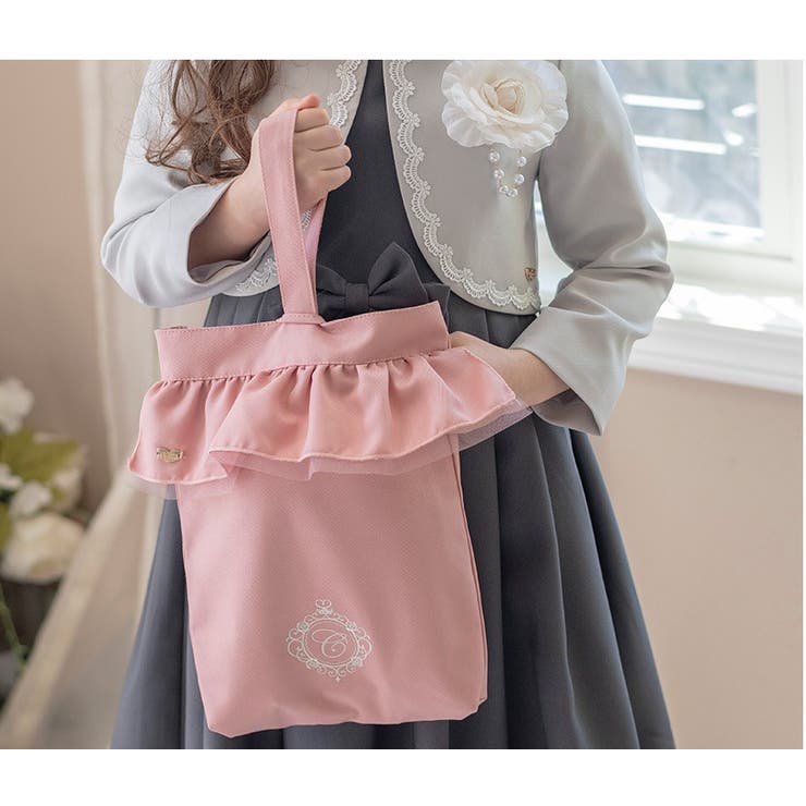 2/2 ねこまま　手刺繍　ローズ　レッスンバッグ　上履き入れ　他　ピンク グリローズ シューズバッグ ローズ - griroseのランドセル