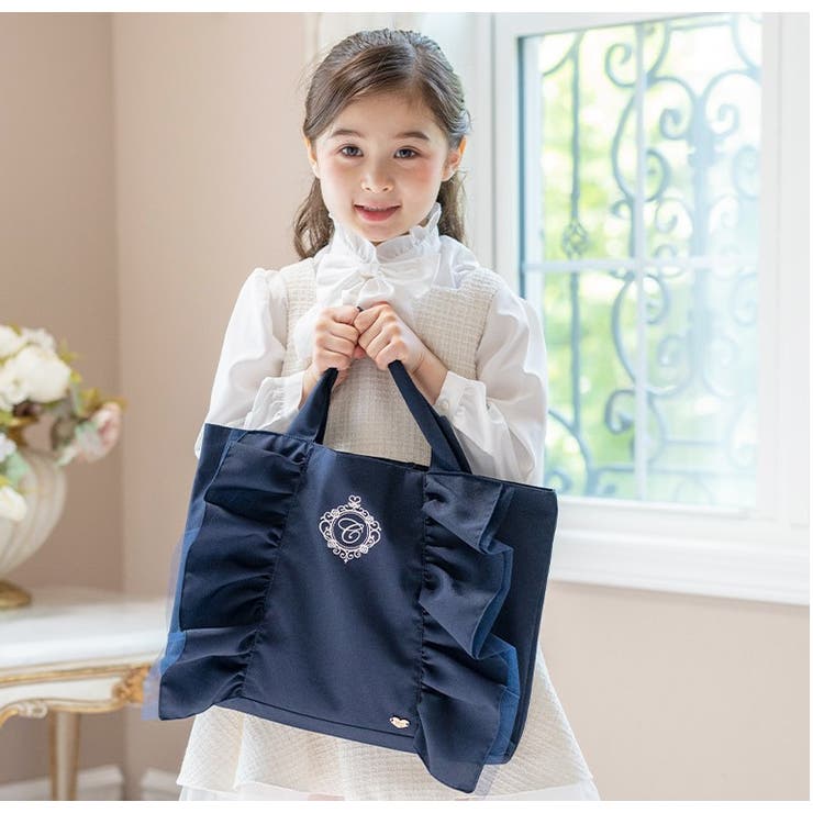 図書袋 絵本バッグ 通園バッグ ショルダー リボンがいっぱい 図書袋