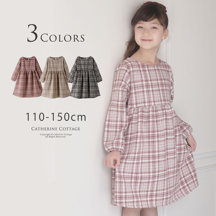 起毛チェック柄ワンピース 女の子 長袖 品番 Catk Catherine Cottage キャサリンコテージ のキッズファッション通販 Shoplist ショップリスト