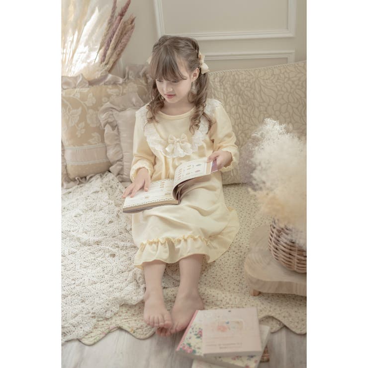 やわらか裏毛のヨークレースネグリジェ 長袖 パジャマ | Catherine Cottage | 詳細画像11 