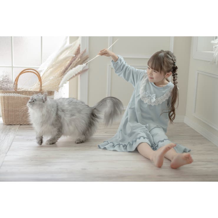 やわらか裏毛のヨークレースネグリジェ 長袖 パジャマ | Catherine Cottage | 詳細画像17 