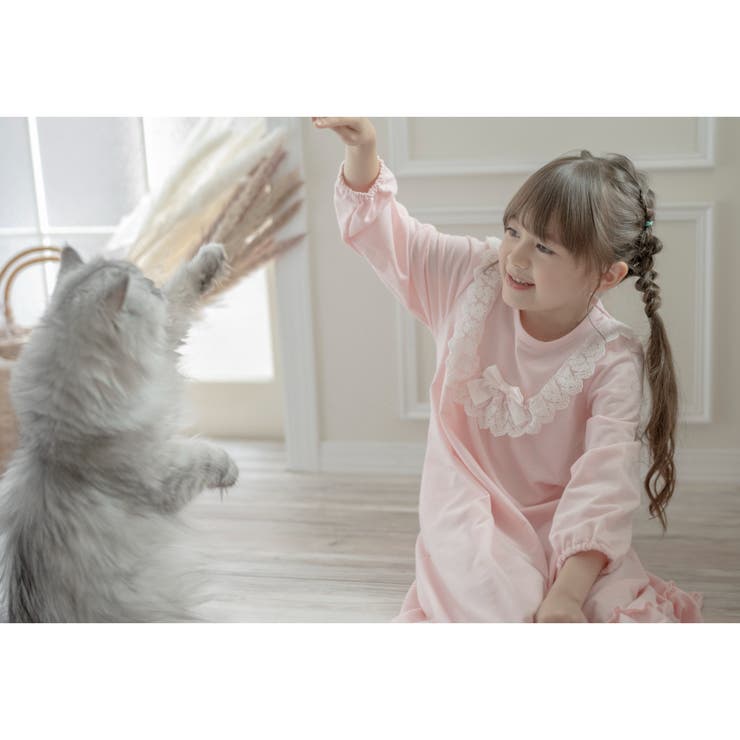 やわらか裏毛のヨークレースネグリジェ 長袖 パジャマ | Catherine Cottage | 詳細画像13 