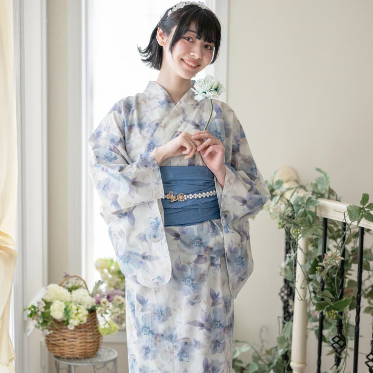 ワンピースにもなる2wayレディース浴衣 2部式 2way[品番