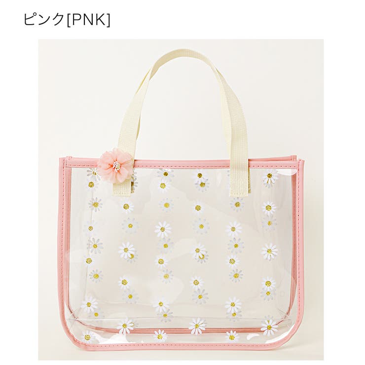 ピンク[PNK] | お花プリントプールバッグ お花ヘアクリップ付き ビニールバッグ | Catherine Cottage