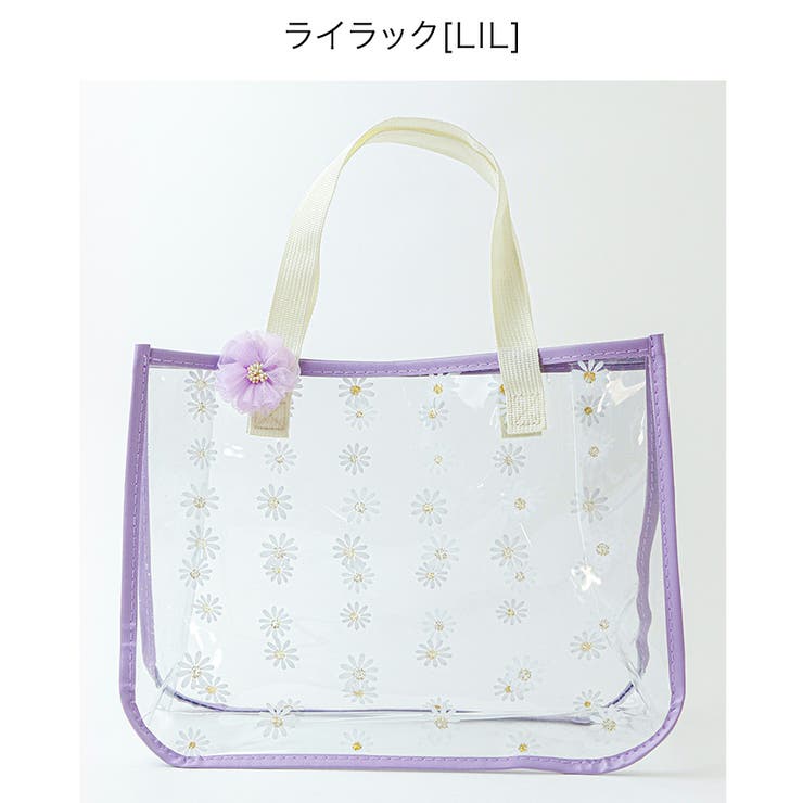 ライラック[LIL] | お花プリントプールバッグ お花ヘアクリップ付き ビニールバッグ | Catherine Cottage