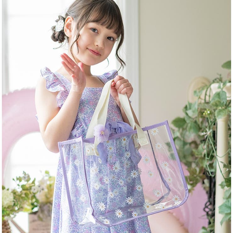 お花プリントプールバッグ お花ヘアクリップ付き ビニールバッグ | Catherine Cottage | 詳細画像4 