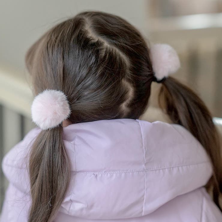 ポンポンファーヘアゴム2個セット アクセサリー ヘアアクセサリー[品番