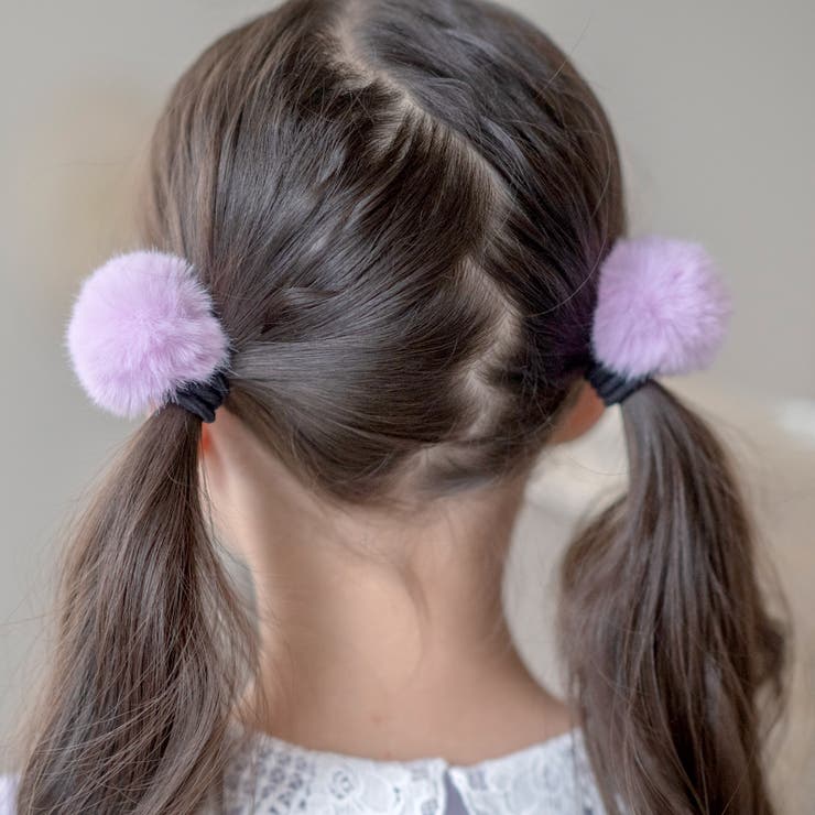 ポンポンファーヘアゴム2個セット アクセサリー ヘア