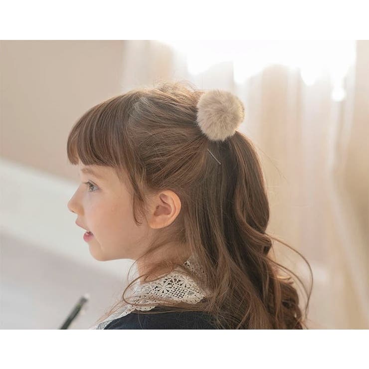 ポンポンファーヘアゴム2個セット アクセサリー ヘアアクセサリー[品番