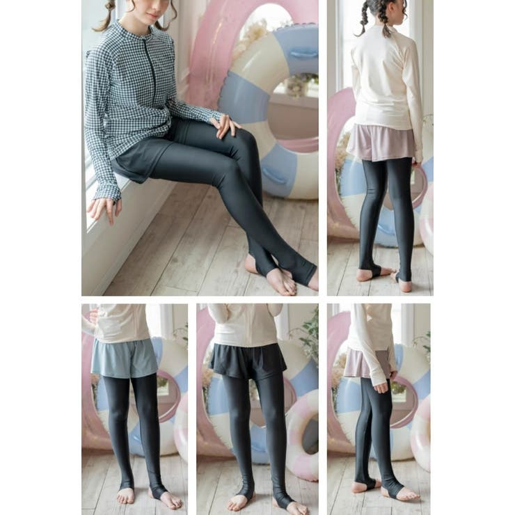 トレンカ一体型ショートパンツと長袖ラッシュガードの優秀水着セット キッズ 女の子 | Catherine Cottage | 詳細画像22 