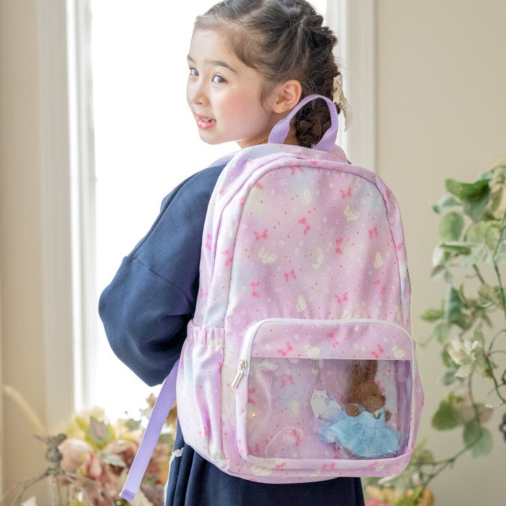 レインボー猫・パープル[RPL] | 女の子 リュックサック 撥水加工 | Catherine Cottage