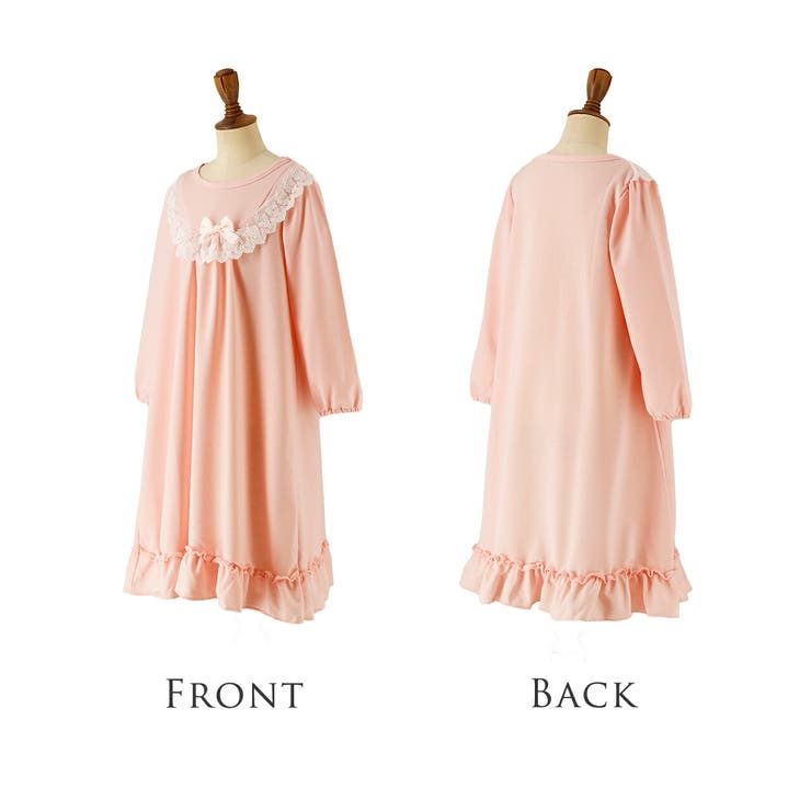 やわらか裏毛のヨークレースネグリジェ 長袖 パジャマ | Catherine Cottage | 詳細画像18 