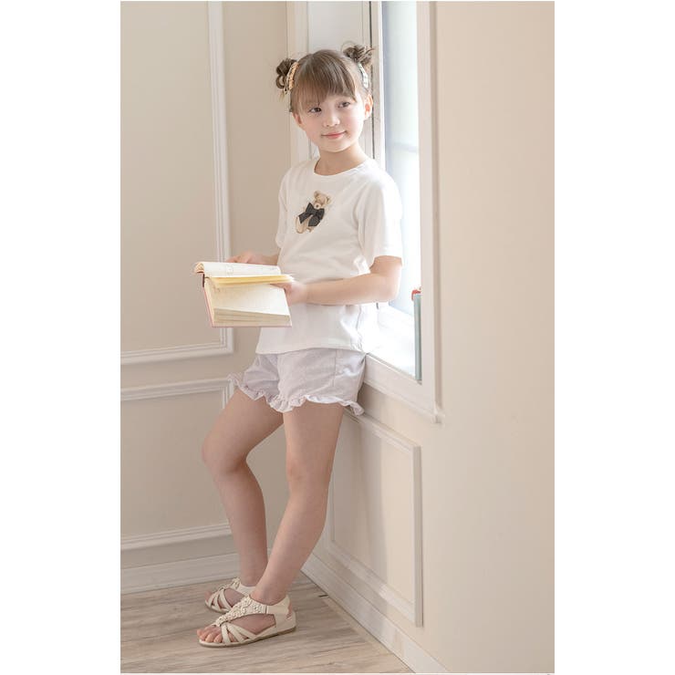 キッズ Tシャツ デコレーションプリント半袖Tシャツ 女の子 無地 白 | Catherine Cottage | 詳細画像22 