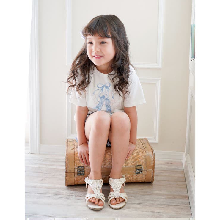 キッズ Tシャツ デコレーションプリント半袖Tシャツ 女の子 無地 白 | Catherine Cottage | 詳細画像19 