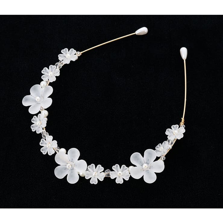 つや消しフラワービーズカチューシャ 白 おしゃれ | Catherine Cottage | 詳細画像9 