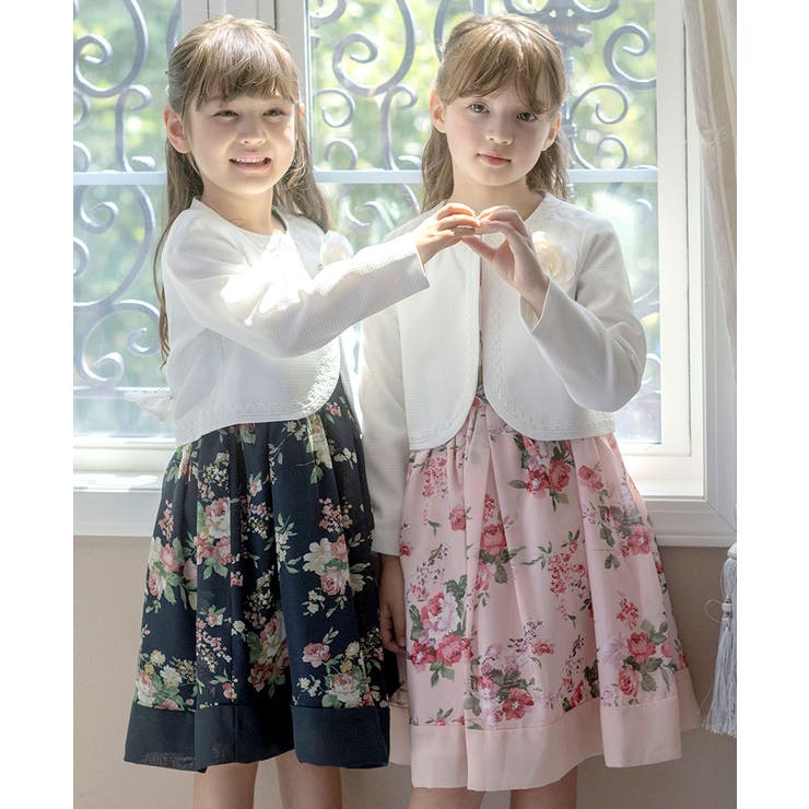 入学式 女の子スーツ フラワーブーケドレスアンサンブル[品番